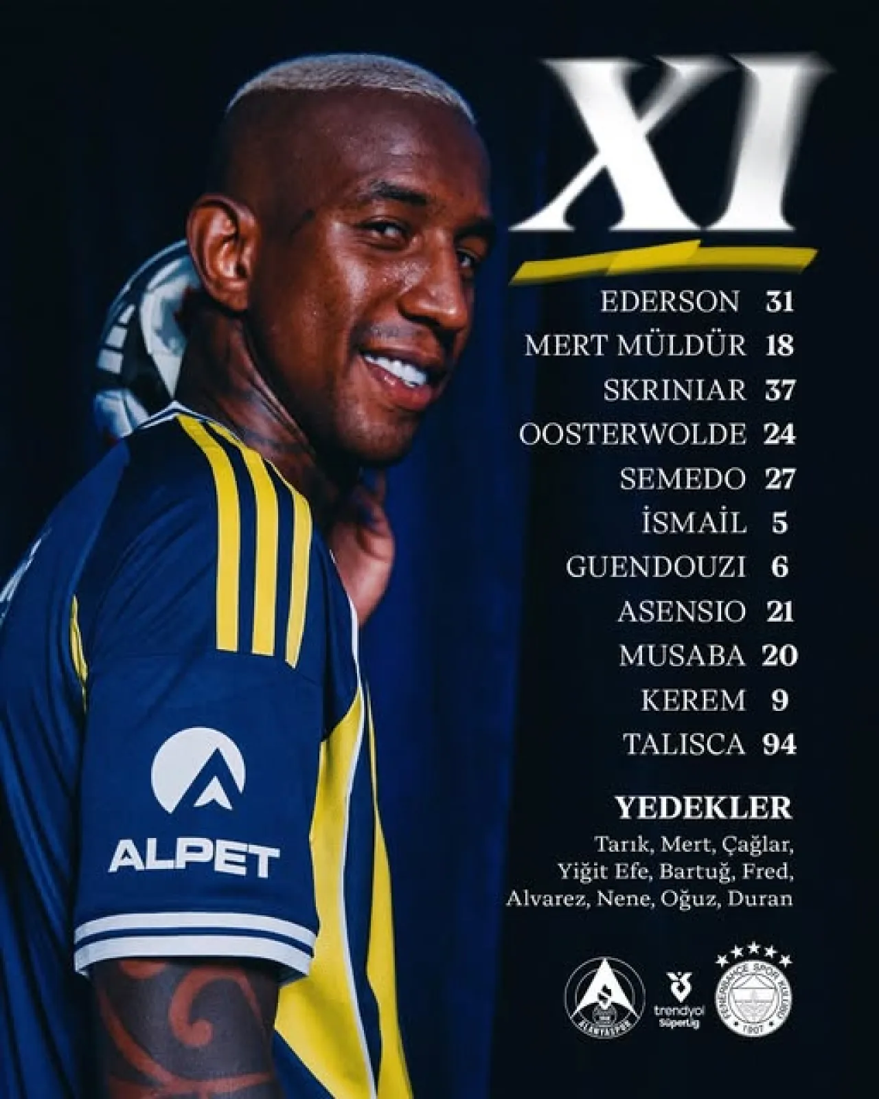 Fenerbahçe'nin Alanyaspor Maçı Kadrosu Açıklandı