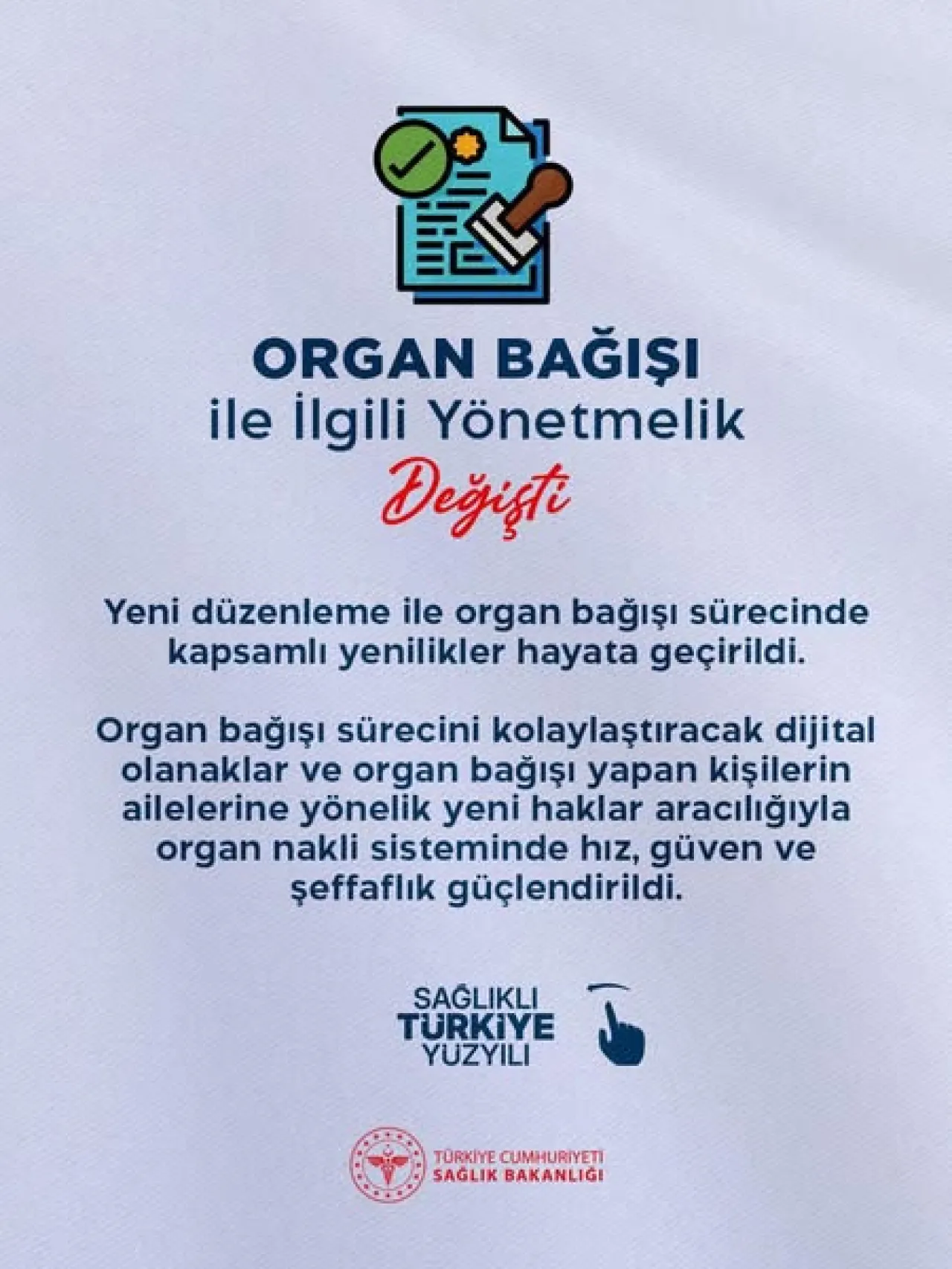 Organ Bağışı Sürecini Kolaylaştıran Yeni Düzenleme Yürürlüğe Girdi
