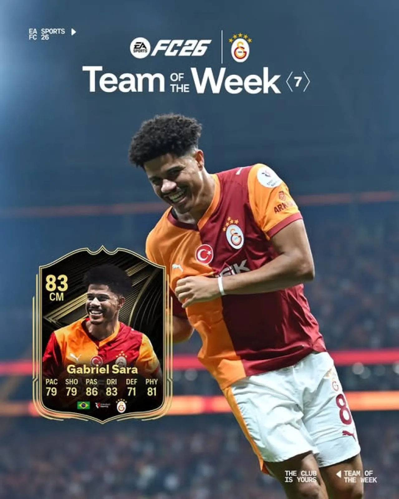 Gabriel Sara, FC26 Ultimate Team'de Haftanın Takımında Yer Aldı